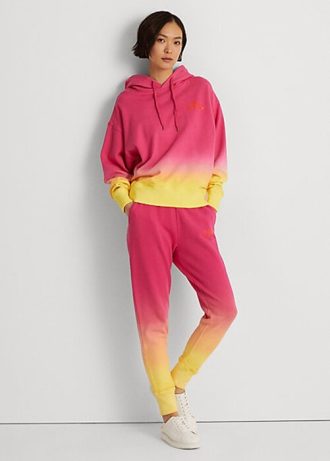 Rosa / orange / gul dam Ralph Lauren Dip-Dyed French Terry träningsbyxor