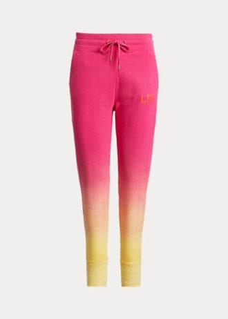 Rosa / orange / gul dam Ralph Lauren Dip-Dyed French Terry träningsbyxor