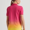 Rosa/orange/gula Ralph Lauren Dip-Dyed pikétröjor för kvinnor Rosa/orange/gula Ralph Lauren Dip-Dyed pikétröjor för kvinnor