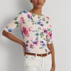 Rosa Ralph Lauren blommiga T-shirts i bomull i stretchig bomull Rosa Ralph Lauren blommiga T-shirts i bomull i stretchig bomull