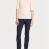 Rosa Ralph Lauren Boatneck-tröjor i bomull för kvinnor Rosa Ralph Lauren Boatneck-tröjor i bomull för kvinnor
