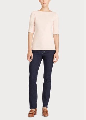 Rosa Ralph Lauren Boatneck-tröjor i bomull för kvinnor