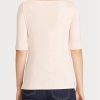 Rosa Ralph Lauren Boatneck-tröjor i bomull för kvinnor Rosa Ralph Lauren Boatneck-tröjor i bomull för kvinnor