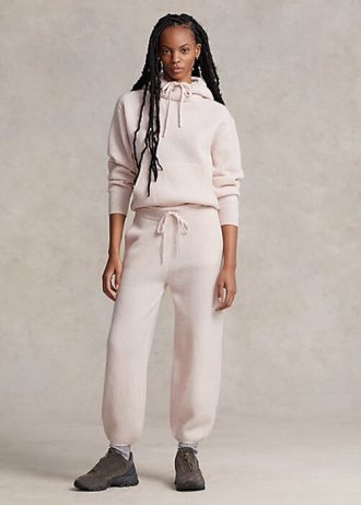 Rosa Ralph Lauren Cashmere Pull-On byxor för kvinnor
