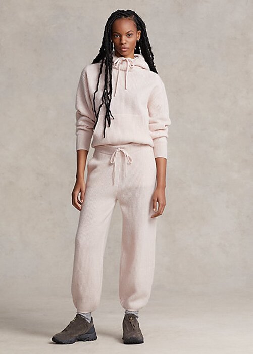 Rosa Ralph Lauren Cashmere Pull-On byxor för kvinnor Rosa Ralph Lauren Cashmere Pull-On byxor för kvinnor