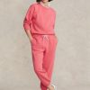 Rosa Ralph Lauren fleecefriidrottsbyxor för kvinnor Rosa Ralph Lauren fleecefriidrottsbyxor för kvinnor