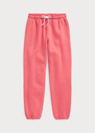 Rosa Ralph Lauren fleecefriidrottsbyxor för kvinnor