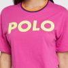 Rosa Ralph Lauren grafiska T-shirts med rund hals för kvinnor