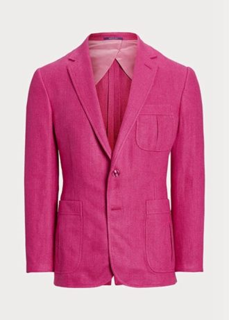 Rosa Ralph Lauren Kent Sportblazers i linne-silke i korgvävd män