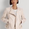 Rosa Ralph Lauren Lammskinn Moto-jackor för kvinnor Rosa Ralph Lauren Lammskinn Moto-jackor för kvinnor