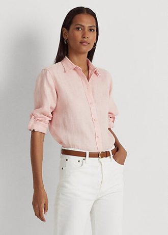 Rosa Ralph Lauren linneskjortor för kvinnor Rosa Ralph Lauren linneskjortor för kvinnor