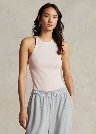 Rosa Ralph Lauren ribbad bomullslinnen för kvinnor