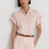 Rosa Ralph Lauren skjortor i linne Dolman-ärmar för kvinnor Rosa Ralph Lauren skjortor i linne Dolman-ärmar för kvinnor