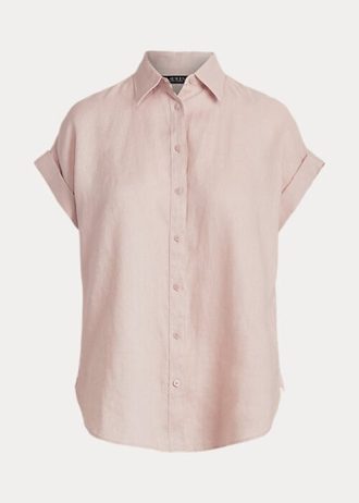 Rosa Ralph Lauren skjortor i linne Dolman-ärmar för kvinnor