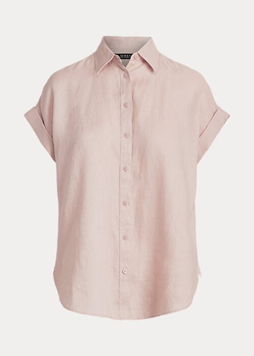 Rosa Ralph Lauren skjortor i linne Dolman-ärmar för kvinnor Rosa Ralph Lauren skjortor i linne Dolman-ärmar för kvinnor