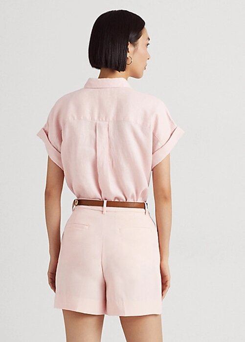 Rosa Ralph Lauren skjortor i linne Dolman-ärmar för kvinnor Rosa Ralph Lauren skjortor i linne Dolman-ärmar för kvinnor