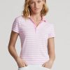 Rosa Ralph Lauren skräddarsydda pikétröjor i passform för kvinnor Rosa Ralph Lauren skräddarsydda pikétröjor i passform för kvinnor