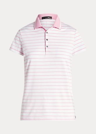 Rosa Ralph Lauren skräddarsydda pikétröjor i passform för kvinnor