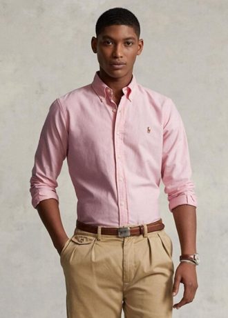 Rosa Ralph Lauren Slim Fit Oxford-skjortor för män Rosa Ralph Lauren Slim Fit Oxford-skjortor för män