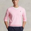 Rosa Ralph Lauren Slim Fit Tröja med texturerad bomull för män Rosa Ralph Lauren Slim Fit Tröja med texturerad bomull för män