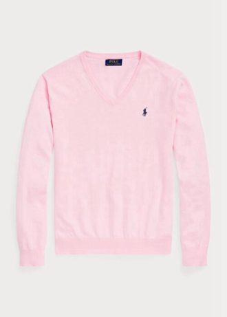 Rosa Ralph Lauren Slim Fit Tröja med texturerad bomull för män