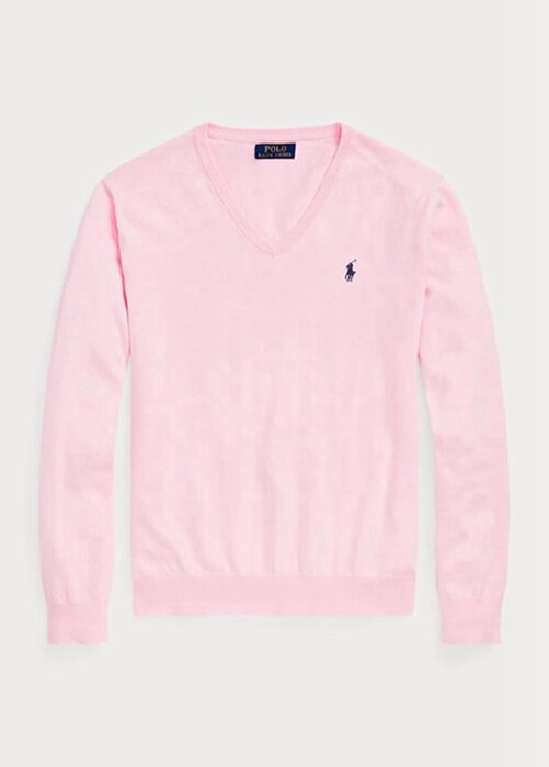 Rosa Ralph Lauren Slim Fit Tröja med texturerad bomull för män Rosa Ralph Lauren Slim Fit Tröja med texturerad bomull för män