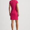 Rosa Ralph Lauren Stretch Jersey kortärmad klänning för kvinnor Rosa Ralph Lauren Stretch Jersey kortärmad klänning för kvinnor