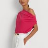 Rosa Ralph Lauren Stretch Jersey-tröjor för kvinnor Rosa Ralph Lauren Stretch Jersey-tröjor för kvinnor