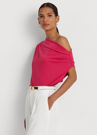 Rosa Ralph Lauren Stretch Jersey-tröjor för kvinnor