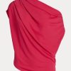 Rosa Ralph Lauren Stretch Jersey-tröjor för kvinnor Rosa Ralph Lauren Stretch Jersey-tröjor för kvinnor