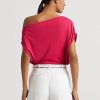 Rosa Ralph Lauren Stretch Jersey-tröjor för kvinnor Rosa Ralph Lauren Stretch Jersey-tröjor för kvinnor