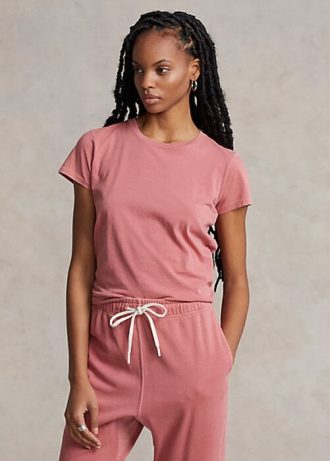 Rosa Ralph Lauren T-shirts i ekologisk bomull för kvinnor Rosa Ralph Lauren T-shirts i ekologisk bomull för kvinnor