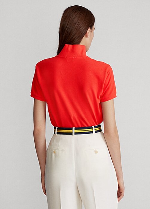 Rose Ralph Lauren Pikétröjor med mesh i klassisk passform för kvinnor Rose Ralph Lauren Pikétröjor med mesh i klassisk passform för kvinnor