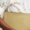 Sand Ralph Lauren handväska med präglat läderkuvert för kvinnor