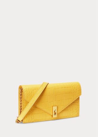Senap dam Ralph Lauren Polo ID Croc-präglade kedjeplånböcker