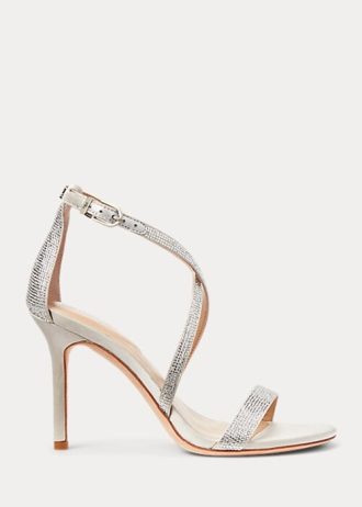 Silver dam Ralph Lauren Gabriele Satin & Kristall sandaler