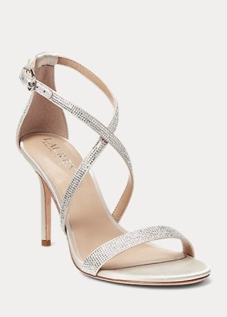 Silver dam Ralph Lauren Gabriele Satin & Kristall sandaler