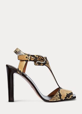 Snake Dam Ralph Lauren Emilie Welington Ayers Snakeskin Sandaler
