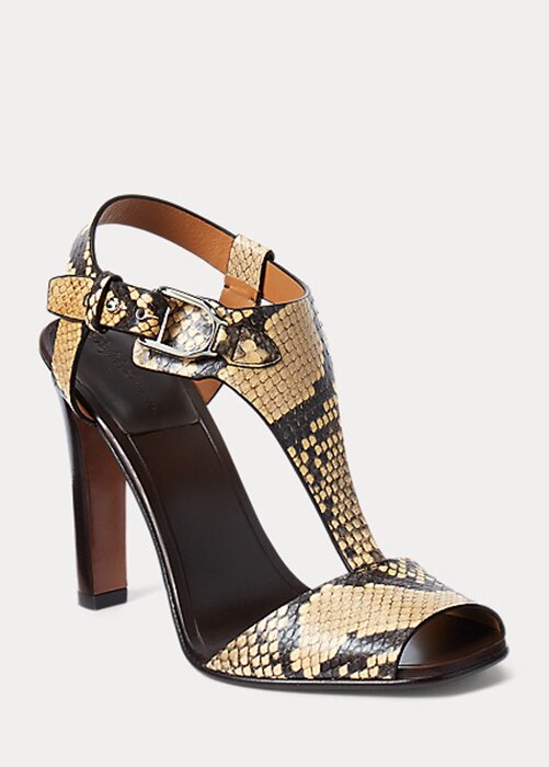 Snake Dam Ralph Lauren Emilie Welington Ayers Snakeskin Sandaler Snake Dam Ralph Lauren Emilie Welington Ayers Snakeskin Sandaler