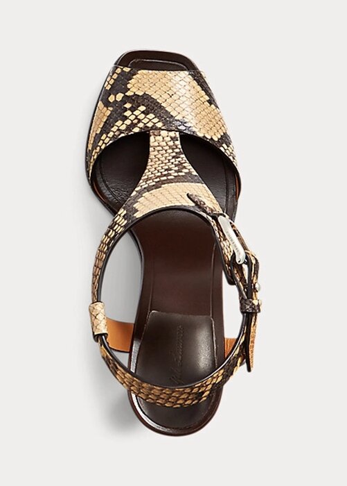 Snake Dam Ralph Lauren Emilie Welington Ayers Snakeskin Sandaler Snake Dam Ralph Lauren Emilie Welington Ayers Snakeskin Sandaler