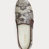Snake, Ralph Lauren Jinny Slip-On Sneakers i läderpräglat, dam Snake, Ralph Lauren Jinny Slip-On Sneakers i läderpräglat, dam