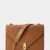 Solbrända dam Ralph Lauren Polo ID kalvskinnskuvert Crossbody-väskor
