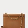 Solbrända dam Ralph Lauren Polo ID kalvskinnskuvert Crossbody-väskor
