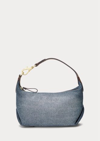 Sunset Indigo Wash/Lauren Dam Ralph Lauren Washed Denim Små Kassie axelväskor