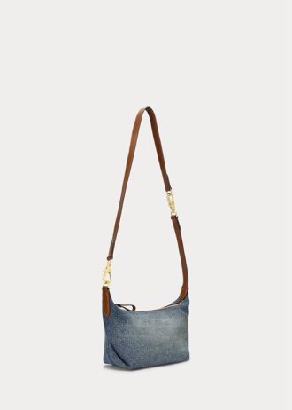 Sunset Indigo Wash/Lauren Dam Ralph Lauren Washed Denim Små Kassie axelväskor