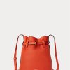 Sunset Orange Dam Ralph Lauren Läder Små Bellport Bucket Bags