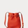 Sunset Orange Dam Ralph Lauren Läder Små Bellport Bucket Bags