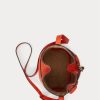 Sunset Orange Dam Ralph Lauren Läder Små Bellport Bucket Bags
