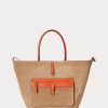 Sunset Orange Ralph Lauren Vändbar läder Medium Bellport Tygväskor för kvinnor Sunset Orange Ralph Lauren Vändbar läder Medium Bellport Tygväskor för kvinnor