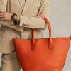 Sunset Orange Ralph Lauren Vändbar läder Medium Bellport Tygväskor för kvinnor Sunset Orange Ralph Lauren Vändbar läder Medium Bellport Tygväskor för kvinnor